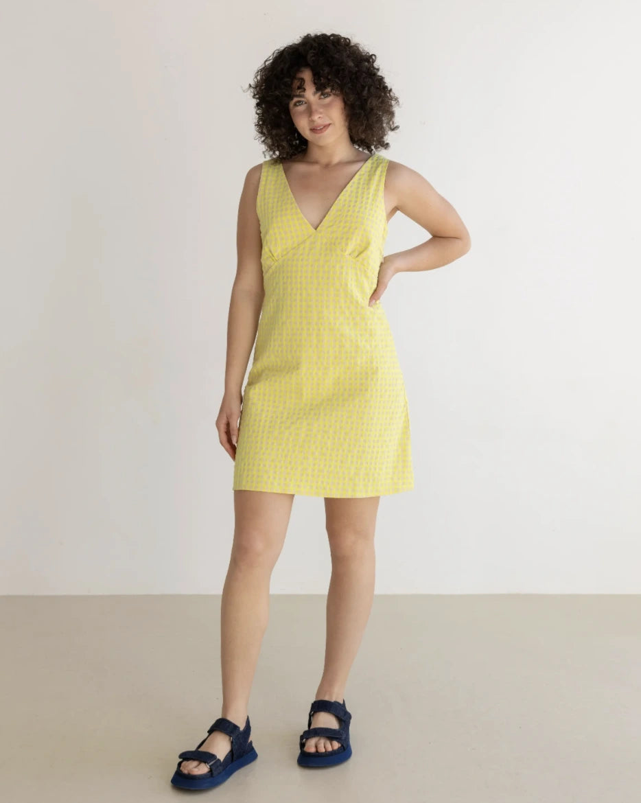 Vestido amarillo mostaza fashion corto